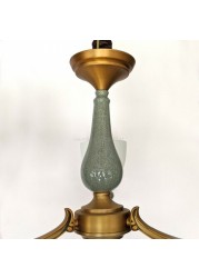 Uplight Chandelier H8626-3 Arms - Brass+Green