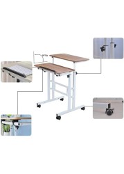 Naor Adjustable Stand Up Desk Mobile Standing Desk Height Adjustable Home Office Desk With Standing And Seating 2 Modes (Dark Color-101)