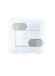 Home Canvas Illia 3Shelves Bookshelves With Metal Leg - White