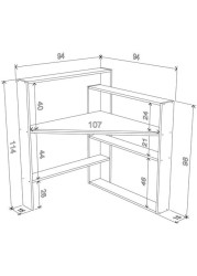 HomeCanvas Pisagor Corner Desk Ideal for Home Office Computer Desk Gaming Desk or Office Desk (White)