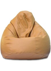 Luxe Decora PVC Leather Bean Bag Combo (Orange &amp; Beige)