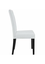 Modway Confer Modern Tufted Faux Leather Upholstered Parsons Kitchen and Dining Room Chair in White