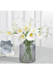 Luyue Calla Lily Bridal Wedding Bouquet Head Lataex Real Touch Flower Bouquets Pack of 20 (White)