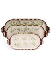 temp-tations Floral Lace Squoval Tray Set - 3 Piece - Green