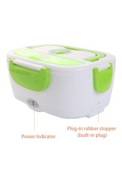 Decdeal - Multifunctional Portable Electric Heating One-piece Separated Lunch Box Food Container Warmer with A Spoon