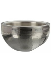 Elegance Hammered 6-Inch Stainless Steel Dual Angle Doublewall Serving Bowl