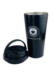 Thermal Cup Stainless Steel, Vacuum Insulated Travel Tumbler, Durable Insulated Coffee Mug, Thermal Cup with Double Partition SEALING Ring - 450ml (BLACK)