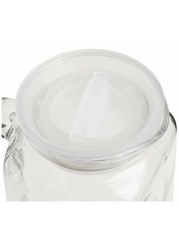 Bormioli Rocco Glass Frigoverre Jug With Airtight Lid (1 Liter): Clear Pitcher Hermetic Sealing, Easy Pour Spout &amp; Handle - For Water, Juice, Iced Coff