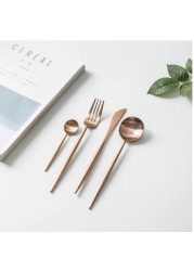 TAKUMI Rose Gold Cutlery Set | Silverware| Set 16 Piece Stainless Steel by SimplyChef