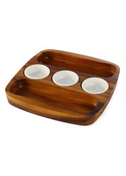 Billi Wooden 2 Side Chip And Salsa Serving Tray