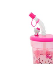 Hello Kitty Leak Proof Straw Cup, Travel Cup, Reuseable, Pink, 390 ml