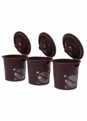 Generic Set Of 3 Reusable Cup Filter Pod Brown 3.5x5.3cm