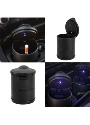 Generic - LED Cigarette Smoke Ashtray Cup Holder Black 10centimeter