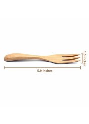 Crysto Wooden Fork and Spoon Set,5.9 Inches