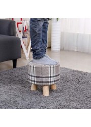 Paddia Foot Stool Rest Ottoman Shoe Bench Sofa Bench Round Taburete Stools Chair Living Room Bedroom Vintage Seat Stool Pouffe Chair (28*28*28Cm, A)