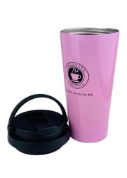 Thermal Cup Stainless Steel, Vacuum Insulated Travel Tumbler, Durable Insulated Coffee Mug, Thermal Cup with Double Partition SEALING Ring- 450ml (PINK)