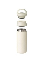 Stainless Steel Vacuum Insulated Travel Tumbler with Double Partition SEALING Ring - 500ml (WHITE)