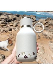 Asobu Dog Bowl Bottle 1L - Stainless Steel Hydration Bottle and Detachable Bowl for Dogs - White