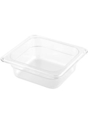 Restaurantware Cold Food Pan - Plastic Cold Food Storage Container - 1/6 Size - 2.5&quot; Deep - Clear - 1Ct Box - Met Lux