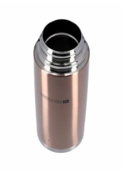 Royalford Stainless Steel Vacuum Bottle Brown/Silver 1L