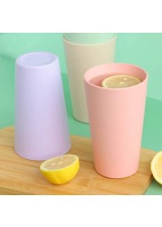 Wheat Straw 20 oz Unbreakable Drinking Cups,Reusable Eco-friendly Healthy Tumbler Set for Adult &amp; Kids, Dishwasher &amp; Microwave Safe Tea Milk Juice Coffee Water Glass Cups, Set of 5.