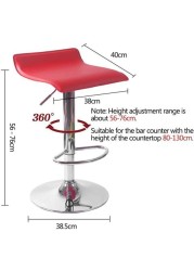 Suio Bar Stool Genuine Leather 360 Deg, Swivel Gas Lift Counter Modern European Style Exterior Adjustable Household European Postmodern Style High Bar Stools (Red)