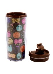 Hello Kitty Stainless Steel Tumbler, Travel Mug, Multilogo, Brown 350 ml