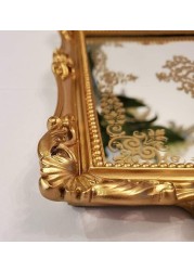 Luxury Gold Silvery Decorative Antique Storage Mirror Tray