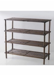 4-Tier Shoe Rack Brown