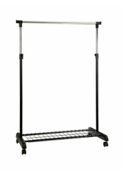 Generic Steel Single Bar Hanger With Shoe Rack Black/Silver 83X43X93.5Centimeter