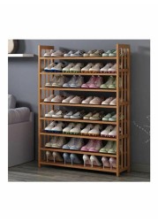 8-Tiers Bambo Wood Shoe Rack Organizer Brown 200cm