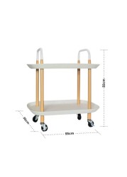 ALISSA-2-Tier Utility Cart Storage Pantry Rolling Cart, White.

