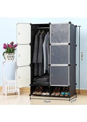 Dayong Dayong 6 Cubes Diy Wardrobe Storage With 2 Shoe Racks,Plastic Wardrobe Organizer Diy Modular Bookcase Closet System For Bedroom, Living Room, Office