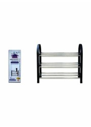 In-House 3 Layer Shoe Rack Black/Silver