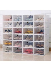 Other Clear Plastic Shoe Storage Transparent Stackable Organizer Box (Mixed-24Pcs)