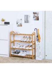 4-Tier Shoe Rack Organizer Natural Bamboo