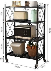 Layer Shelf Foldable Storage Shelving Unit with Wheels