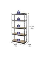 Tactix - Performance 5 Shelf Rack - 76W x 30.5D x 152.5H cm - TTX-329014