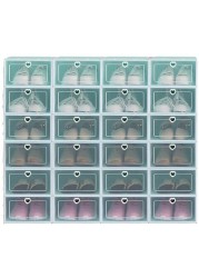 Other Clear Plastic Shoe Storage Transparent Stackable Organizer Box (Green 24Pcs)