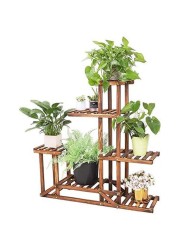 LINGWEI Flower Plant Stand Shelf Bamboo Pot Display Stand Rack Plant Stand Flower Racks Plant Shelf Wooden Stand Flower Shelf Style-2