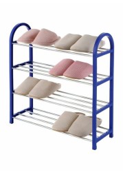 Generic 4-Tier Shoe Rack Blue/Silver 57X19X57Centimeter