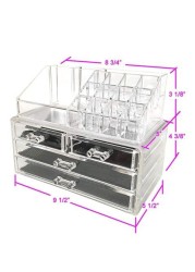 Generic - 2-Piece Acrylic Jewelry And Cosmetic Storage Display Boxes Black/White