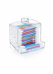 BestChoices Cotton Swabs Buds Holder Box Clear