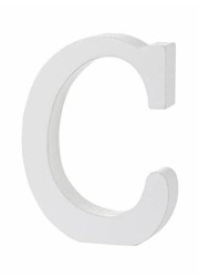 East Lady C-Letter Wooden Decoration White 15x12x0.7cm