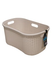 Addis Rattan Laundry Basket Calico