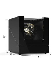 Doreen Double Watch Winder for Automatic Watches, Wood Shell Piano Paint Exterior and Extremely Silent Motor, with Soft Flexible Watch Pillows, Suitable for Ladies and Men&#39;s Wrist（GC1164A）