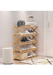 Generic 5-Tier Multi-Tier Foldable Bamboo Shoe Rack, Free Standing Shoe Shelf Storage Organizer, Closets And Entryway Organizer