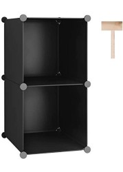 C&amp;Ahome C&amp;Ahome Cube Storage, 2-Cube Organizer Units, Plastic Closet Storage Shelves, Modular Bookcase, Cabinet Ideal For Bedroom, Living Room, Home Office, 12.4&quot; L X 12.4&quot; W X 24.8&quot; H Black