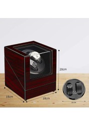 Doreen Double Automatic Watch Winder, Wood Turning Double Watch Display Storage Box Case（GC1167A）