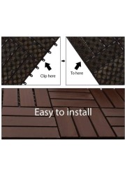 YATAI - Wooden Floor Tiles, 30x30x2 cm, Wood Decking Tiles, Office Floor Tiles, Diy Tiles, Garden Tiles - 9Pcs